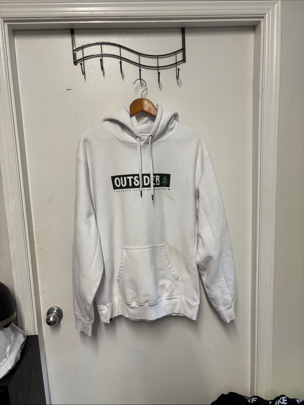 White Pullover Hoodie with Logo